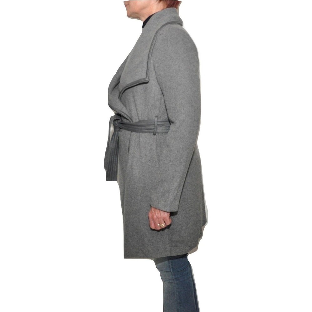 Nanette Lepore Shawl Collar Wool Tie Waist Wrap Coat Gray M/L Nwt $325 - Picture 3 of 4